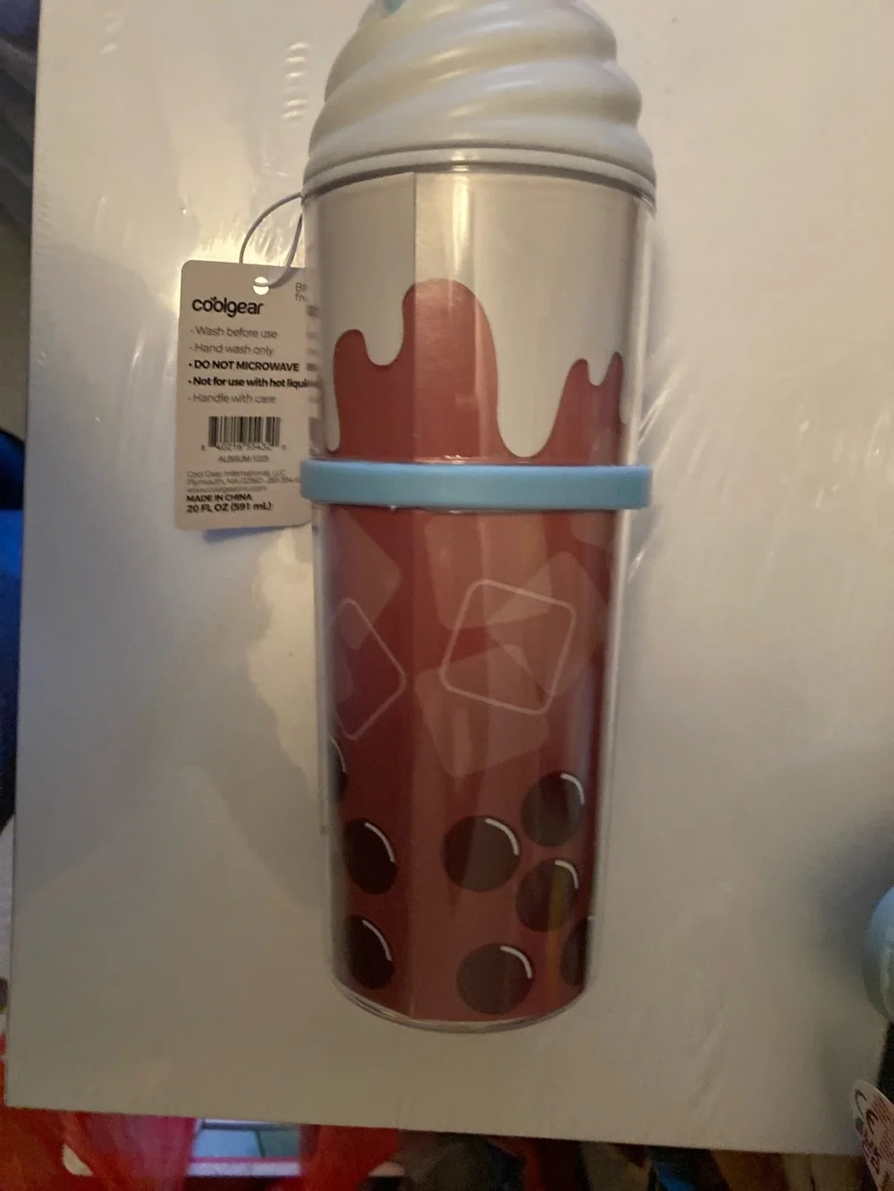 Cologear Blue-Accented Brown Novelty Ice Cream Tumbler